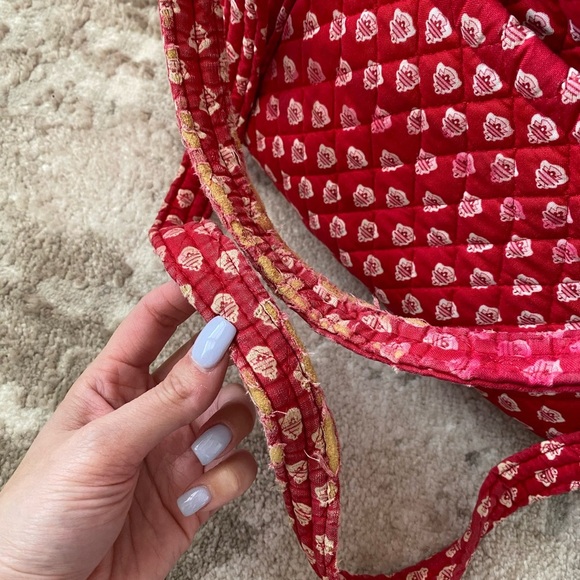 Vera Bradley Red Quilted Tote Bag - Picture 7 of 7